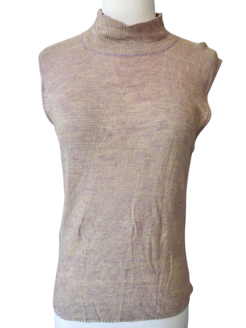 CIVIDINI Knit Silk & Linen Blend Sleeveless Sweater Top